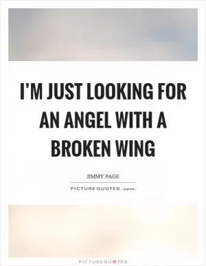 I’m just looking for an angel with a broken wing Picture Quote #1