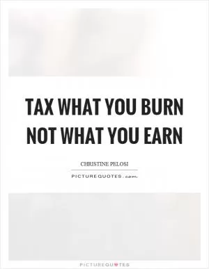Tax what you burn not what you earn Picture Quote #1