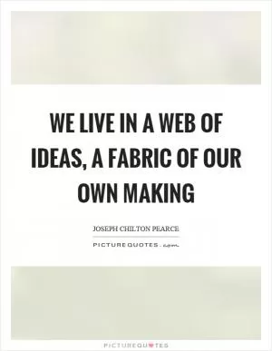 We live in a web of ideas, a fabric of our own making Picture Quote #1
