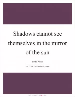 Shadows cannot see themselves in the mirror of the sun Picture Quote #1