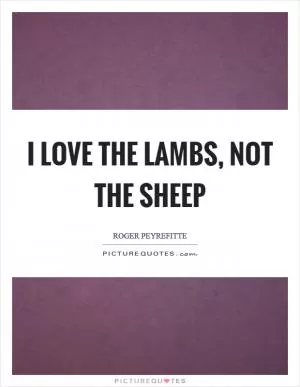 I love the lambs, not the sheep Picture Quote #1