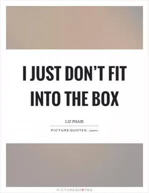 I just don’t fit into the box Picture Quote #1
