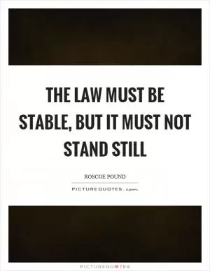 The law must be stable, but it must not stand still Picture Quote #1