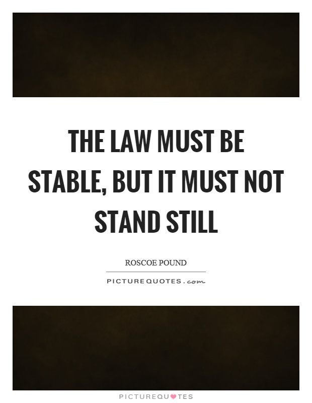 The law must be stable, but it must not stand still Picture Quote #1