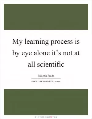 My learning process is by eye alone it’s not at all scientific Picture Quote #1