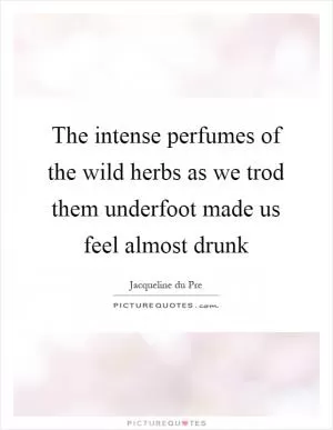 The intense perfumes of the wild herbs as we trod them underfoot made us feel almost drunk Picture Quote #1