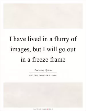 I have lived in a flurry of images, but I will go out in a freeze frame Picture Quote #1