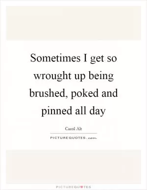 Sometimes I get so wrought up being brushed, poked and pinned all day Picture Quote #1