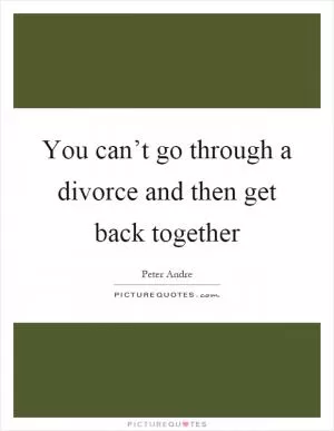 You can’t go through a divorce and then get back together Picture Quote #1