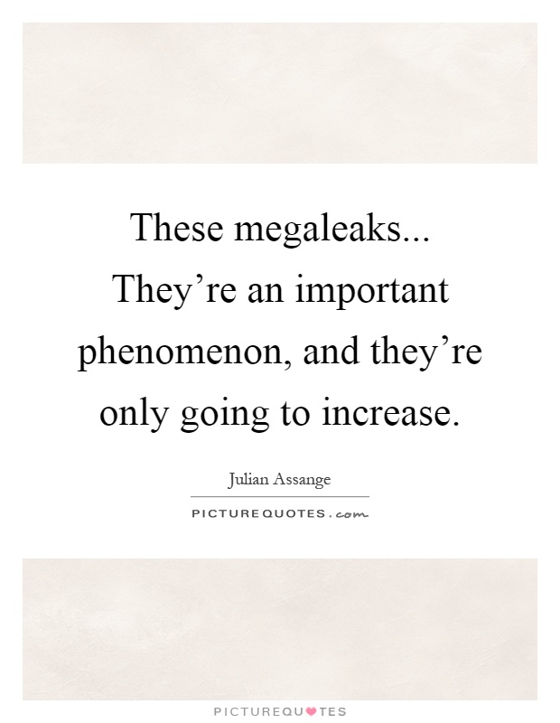 These megaleaks... They're an important phenomenon, and they're only going to increase Picture Quote #1