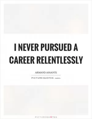 I never pursued a career relentlessly Picture Quote #1