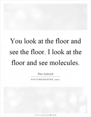 You look at the floor and see the floor. I look at the floor and see molecules Picture Quote #1