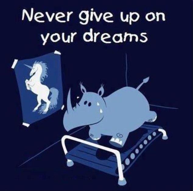 Never give up on your dreams Picture Quote #1