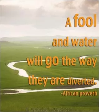 A fool and water will go the way they are diverted Picture Quote #1