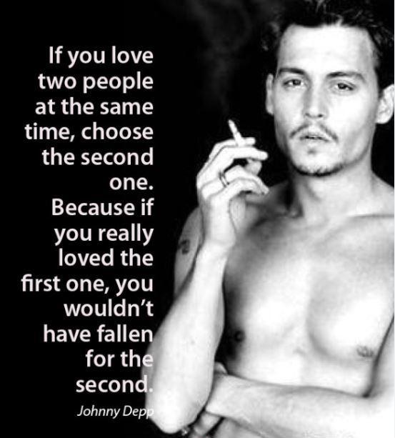 If you love two people at the same time, choose the second one, because if you really loved the first one, you wouldn't have fallen for the second Picture Quote #1