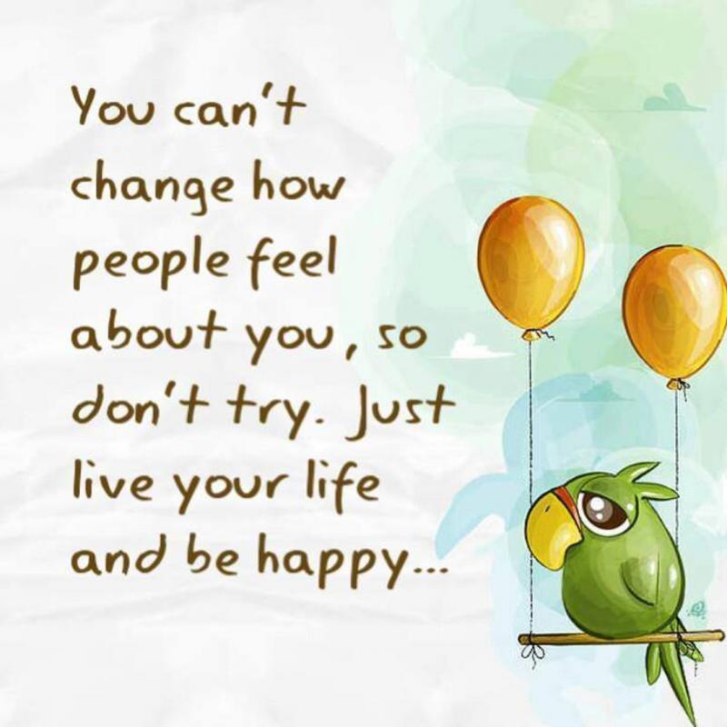 You can't change how people feel about you, so don't try. Just live your life and be happy Picture Quote #1
