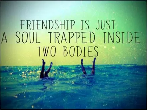 Friendship is just a soul trapped inside two bodies Picture Quote #1
