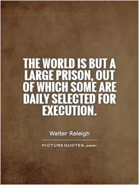 The world is but a large prison, out of which some are daily selected for execution Picture Quote #1