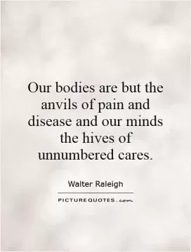 Our bodies are but the anvils of pain and disease and our minds the hives of unnumbered cares Picture Quote #1
