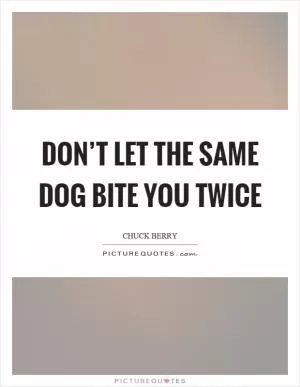 Don’t let the same dog bite you twice Picture Quote #1