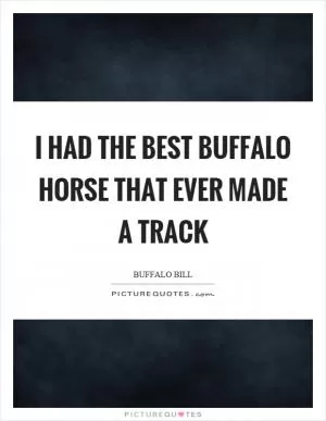 I had the best buffalo horse that ever made a track Picture Quote #1