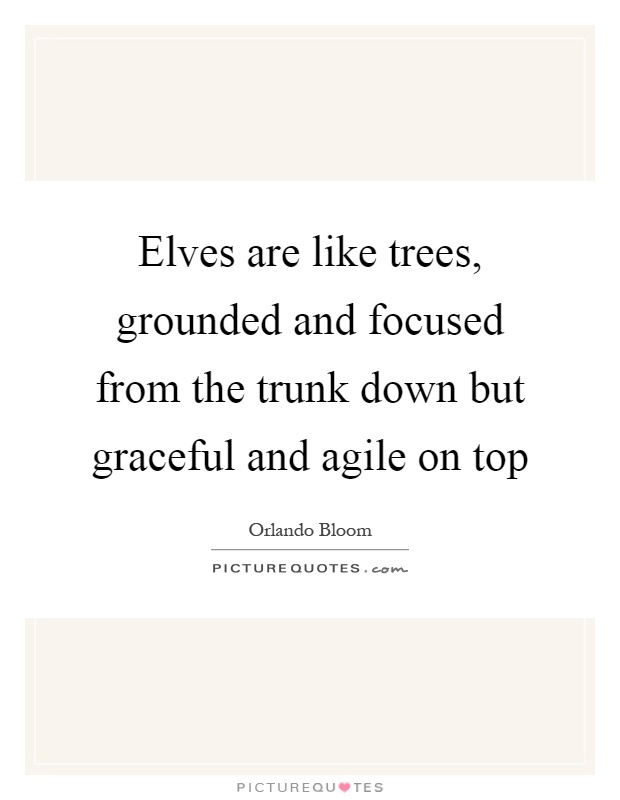 Elves are like trees, grounded and focused from the trunk down but graceful and agile on top Picture Quote #1