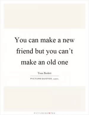 You can make a new friend but you can’t make an old one Picture Quote #1