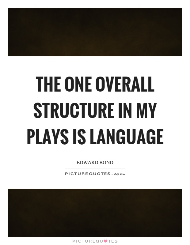 The one overall structure in my plays is language Picture Quote #1