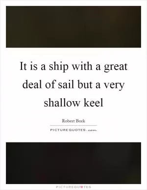 It is a ship with a great deal of sail but a very shallow keel Picture Quote #1