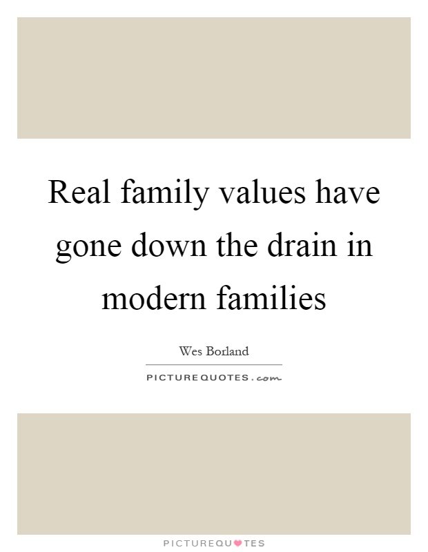 Real family values have gone down the drain in modern families Picture Quote #1