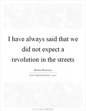 I have always said that we did not expect a revolution in the streets Picture Quote #1