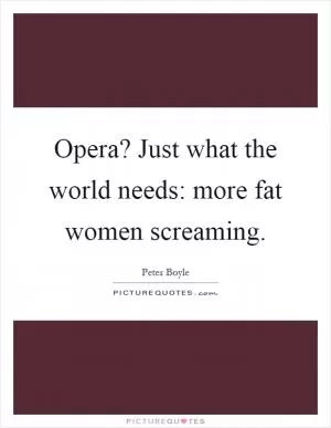 Opera? Just what the world needs: more fat women screaming Picture Quote #1
