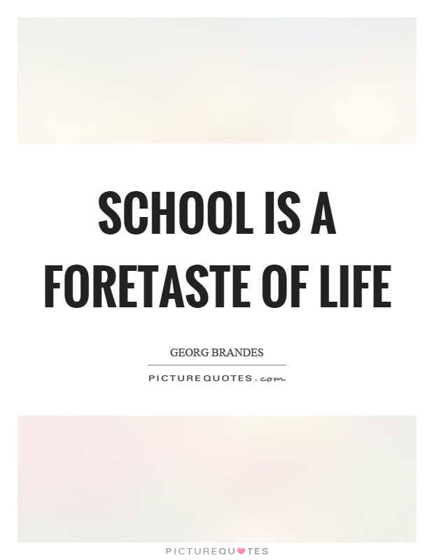 School is a foretaste of life Picture Quote #1