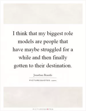 I think that my biggest role models are people that have maybe struggled for a while and then finally gotten to their destination Picture Quote #1