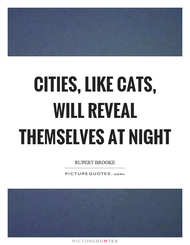 Cities, like cats, will reveal themselves at night Picture Quote #1