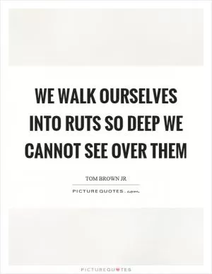 We walk ourselves into ruts so deep we cannot see over them Picture Quote #1