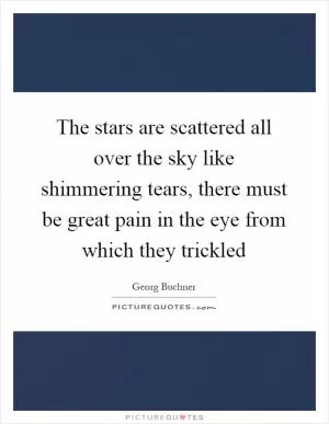 The stars are scattered all over the sky like shimmering tears, there must be great pain in the eye from which they trickled Picture Quote #1