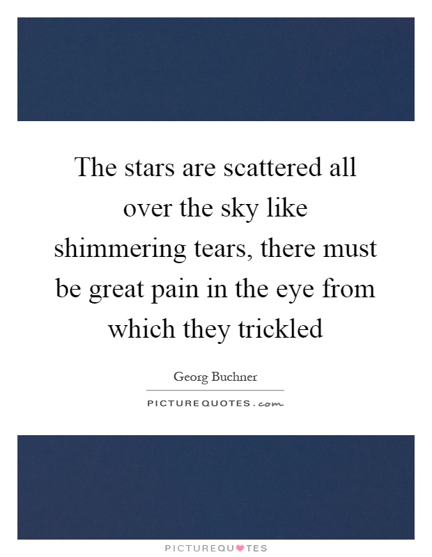 The stars are scattered all over the sky like shimmering tears, there must be great pain in the eye from which they trickled Picture Quote #1