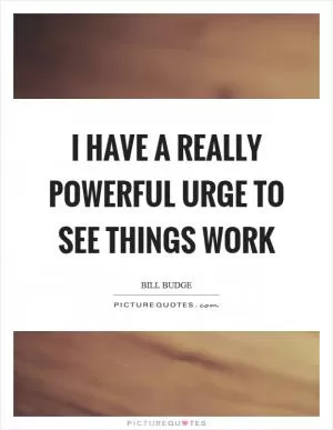 I have a really powerful urge to see things work Picture Quote #1