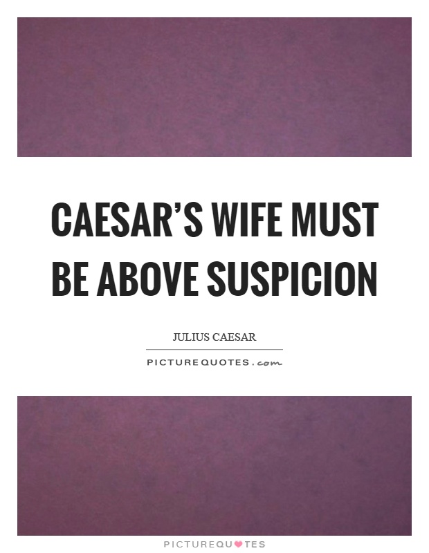 Caesar's wife must be above suspicion Picture Quote #1