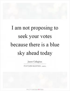 I am not proposing to seek your votes because there is a blue sky ahead today Picture Quote #1