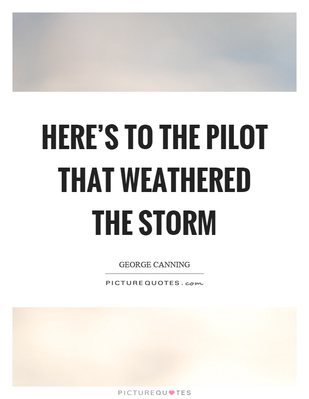 Here's to the pilot that weathered the storm Picture Quote #1