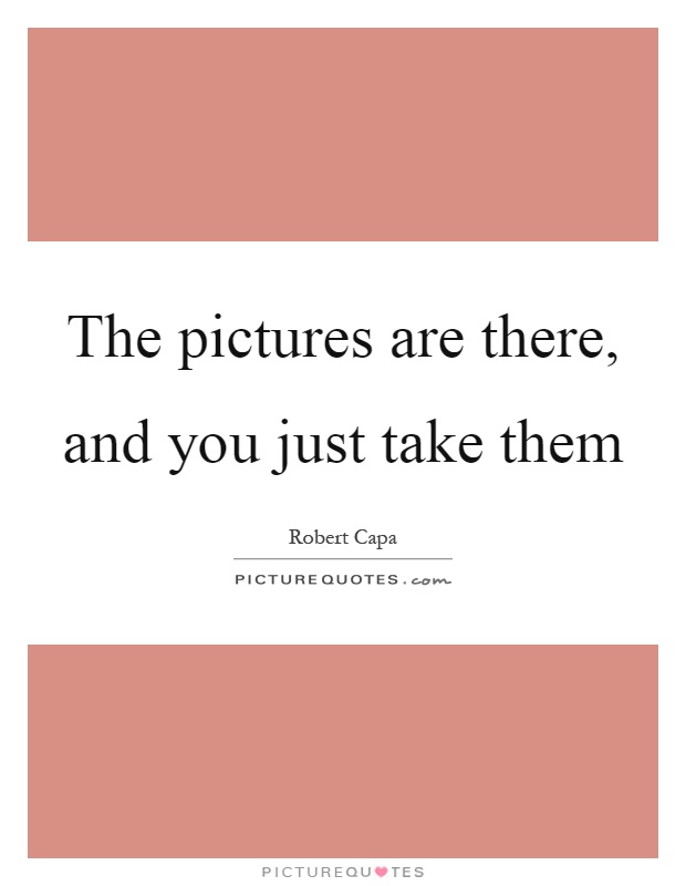 The pictures are there, and you just take them Picture Quote #1