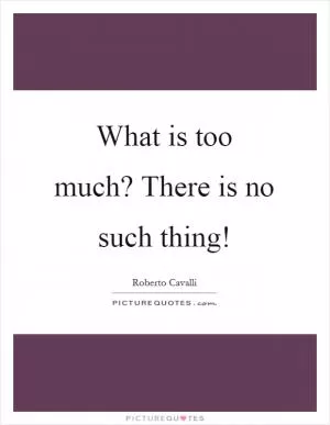 What is too much? There is no such thing! Picture Quote #1