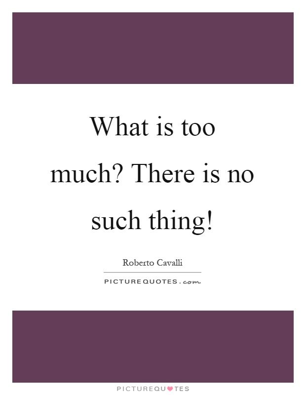 What is too much? There is no such thing! Picture Quote #1