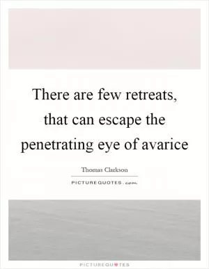 There are few retreats, that can escape the penetrating eye of avarice Picture Quote #1