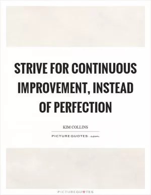 Strive for continuous improvement, instead of perfection Picture Quote #1