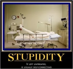 Stupidity. If left untreated, is usually self-correcting Picture Quote #1