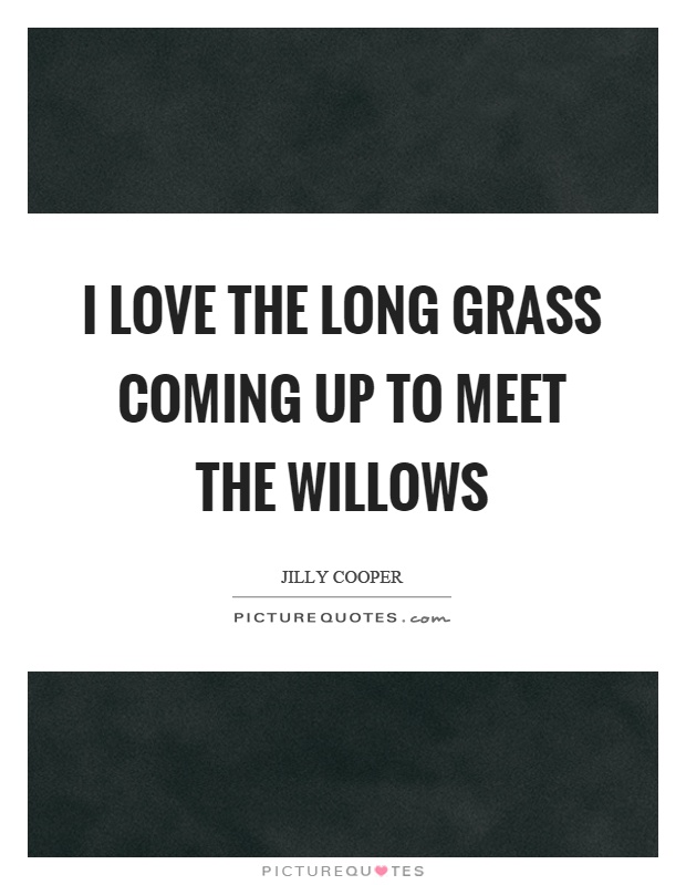 I love the long grass coming up to meet the willows Picture Quote #1