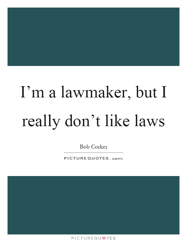 I'm a lawmaker, but I really don't like laws Picture Quote #1